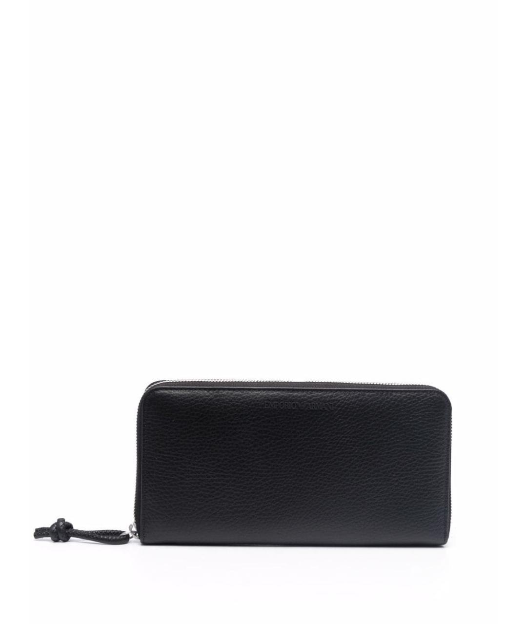 EMPORIO ARMANI Черный кожаный кошелек, фото 1