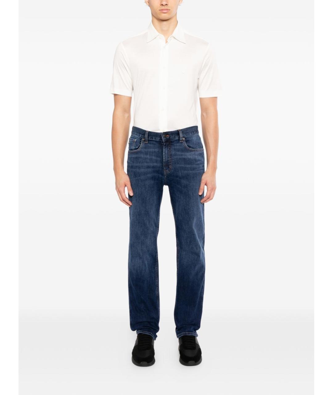 EMPORIO ARMANI Белая хлопко-лиоцелловая классическая рубашка, фото 2