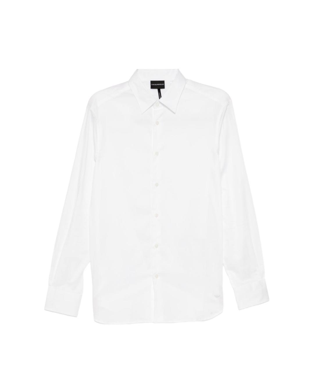 EMPORIO ARMANI Белая хлопковая классическая рубашка, фото 1