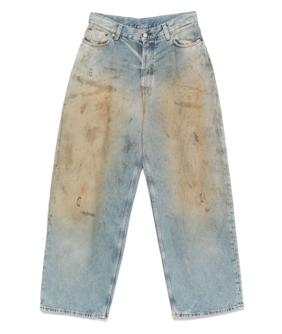 ACNE STUDIOS Голубые хлопковые прямые джинсы, фото 1