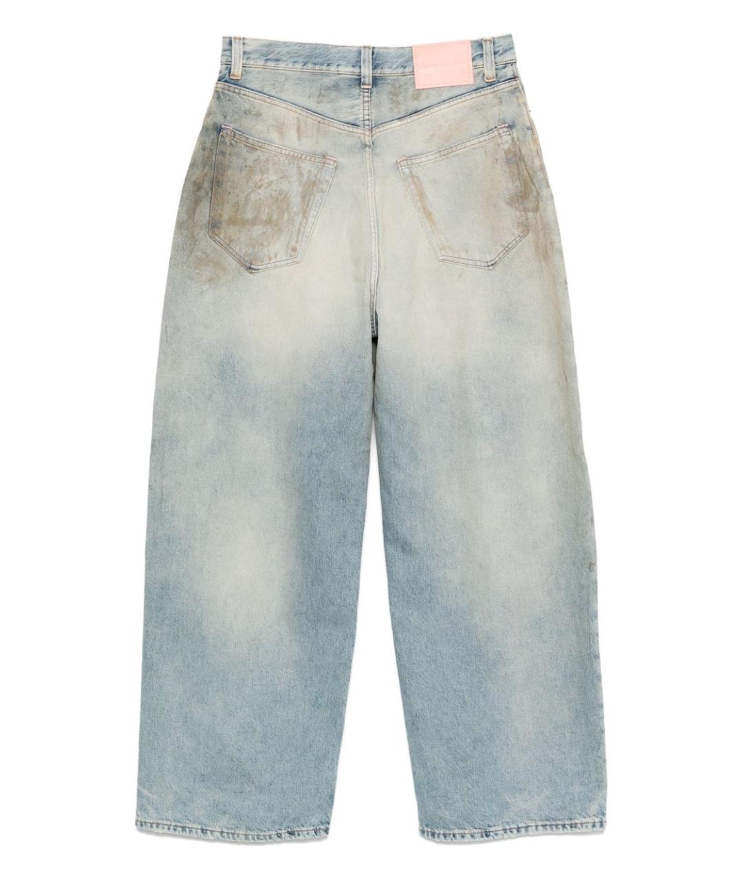 ACNE STUDIOS Голубые хлопковые прямые джинсы, фото 2
