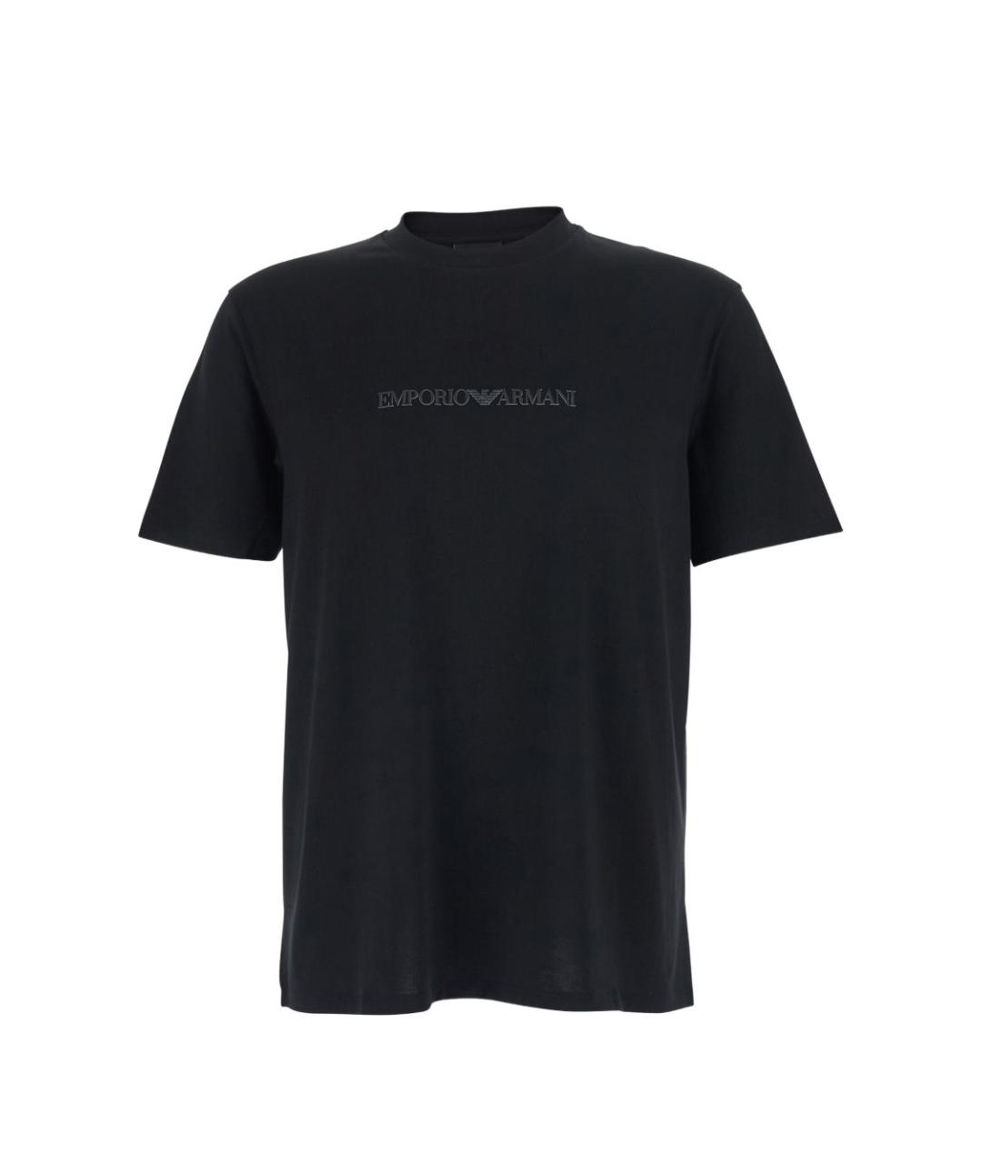 EMPORIO ARMANI Черная хлопковая футболка, фото 1