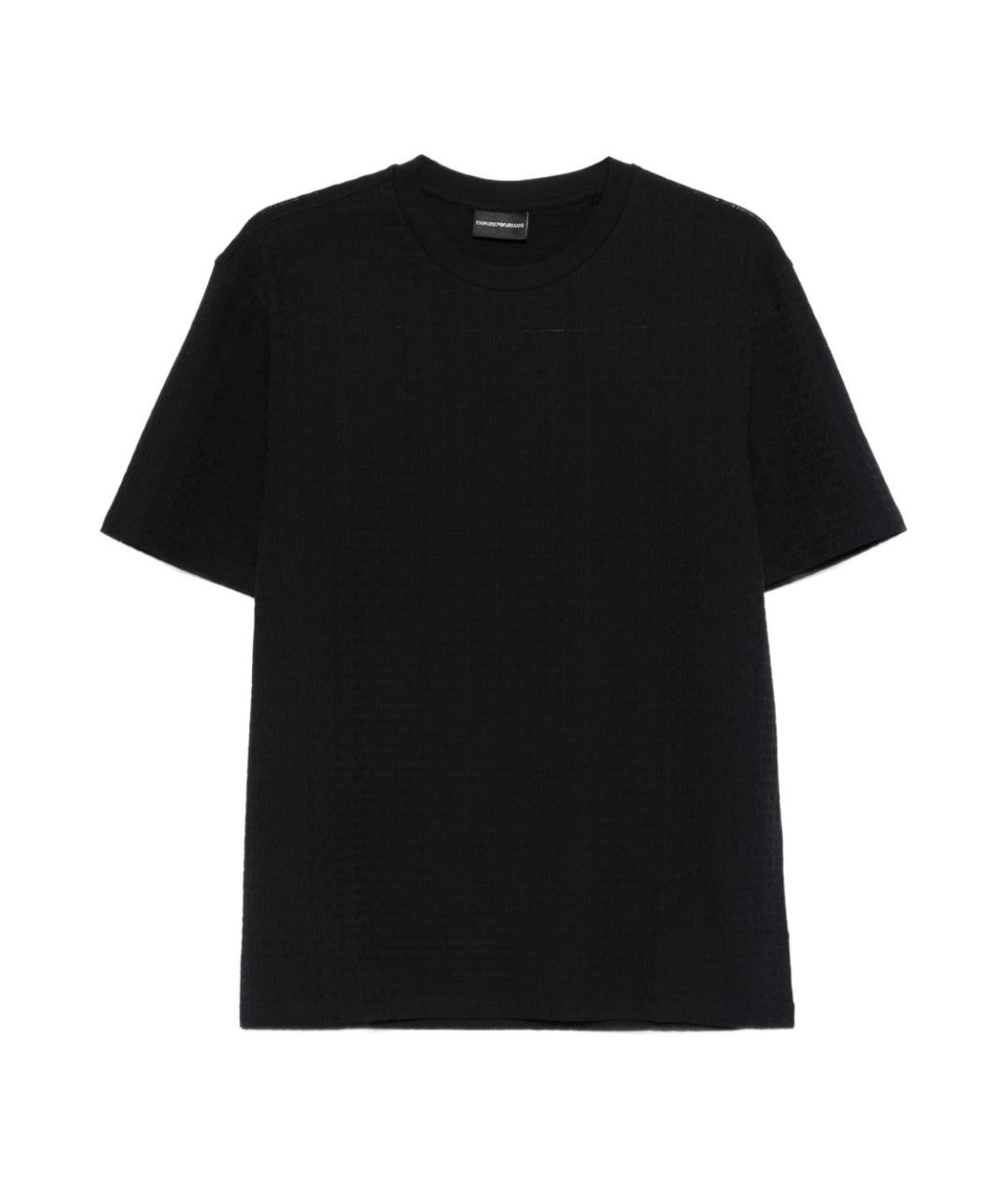 EMPORIO ARMANI Темно-синяя хлопковая футболка, фото 1