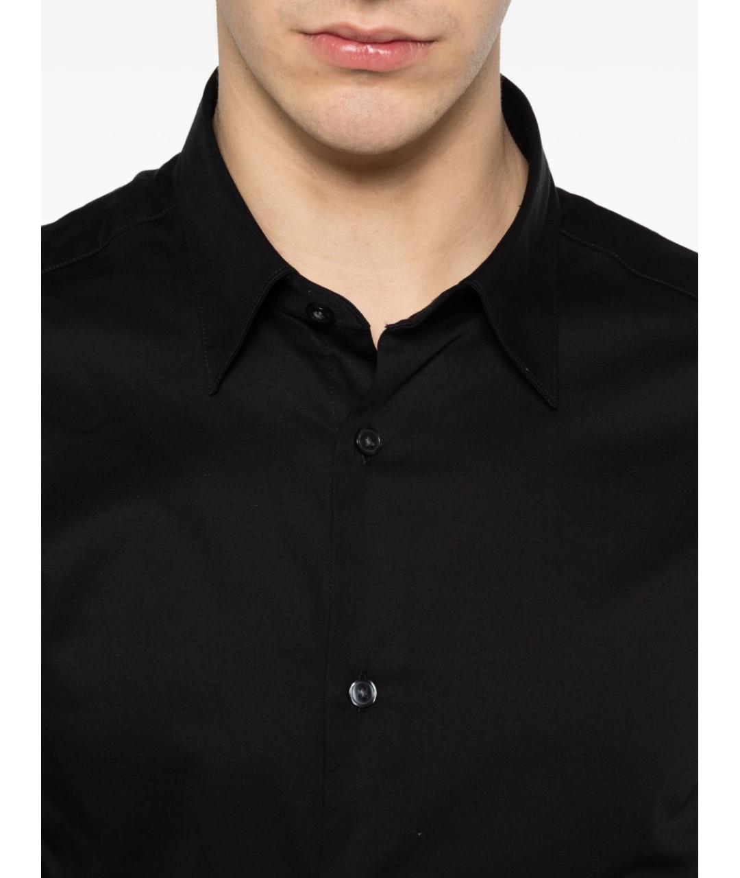 EMPORIO ARMANI Черная хлопковая классическая рубашка, фото 2