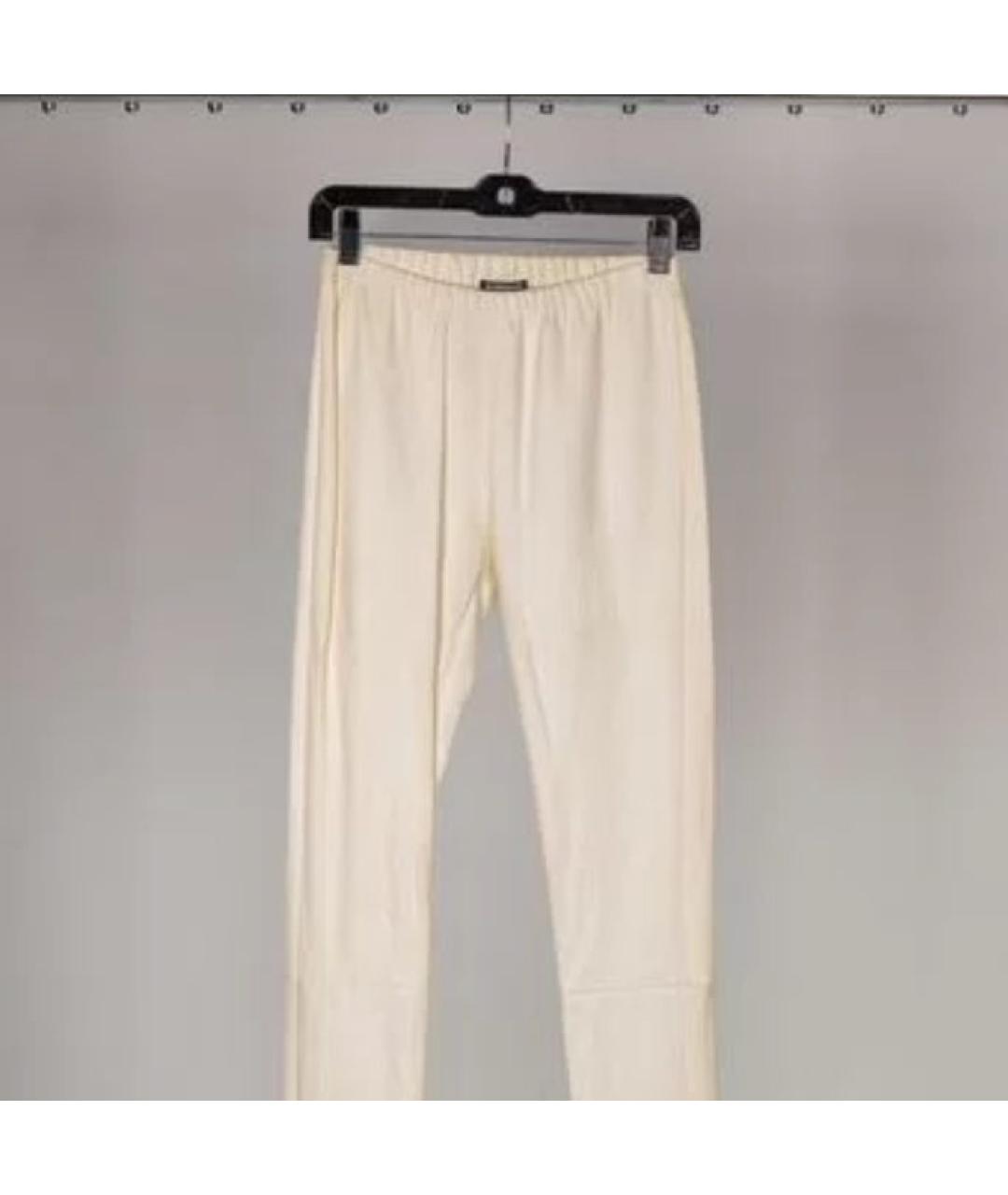 ANN DEMEULEMEESTER Бежевые кожаные брюки узкие, фото 3