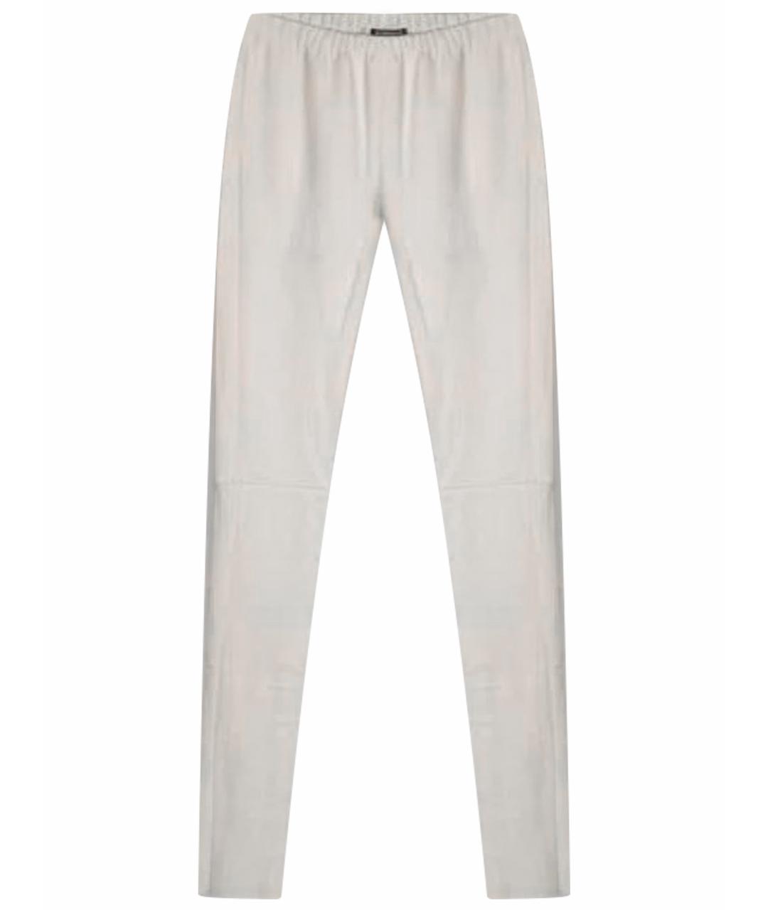 ANN DEMEULEMEESTER Бежевые кожаные брюки узкие, фото 1