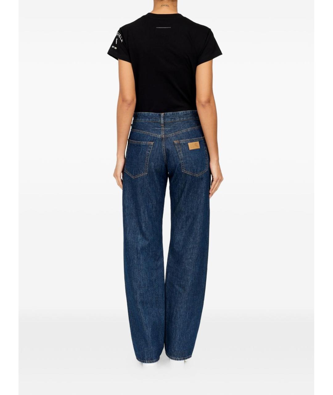 MM6 MAISON MARGIELA Синие хлопковые прямые джинсы, фото 5
