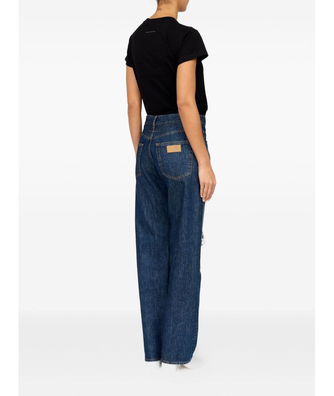 MM6 MAISON MARGIELA Синие хлопковые прямые джинсы, фото 2