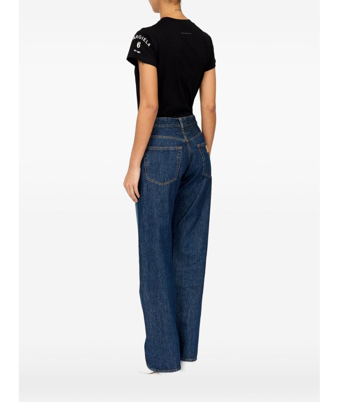 MM6 MAISON MARGIELA Синие хлопковые прямые джинсы, фото 6