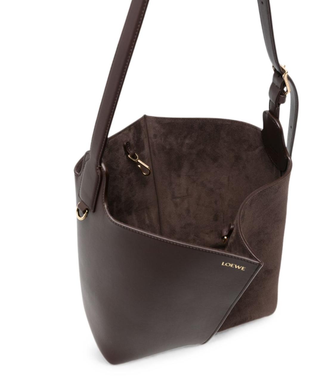 LOEWE Коричневая кожаная сумка тоут, фото 4
