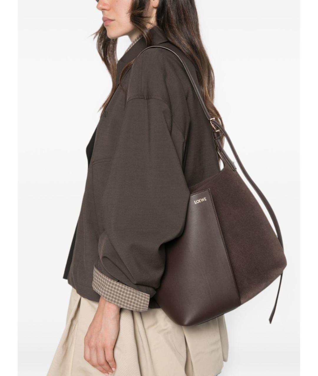 LOEWE Коричневая кожаная сумка тоут, фото 3