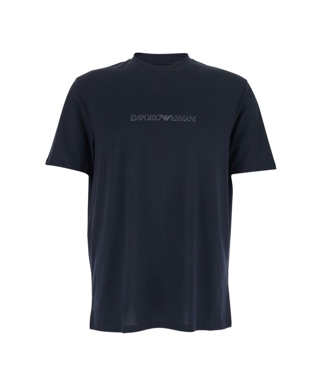EMPORIO ARMANI Синяя хлопковая футболка, фото 1