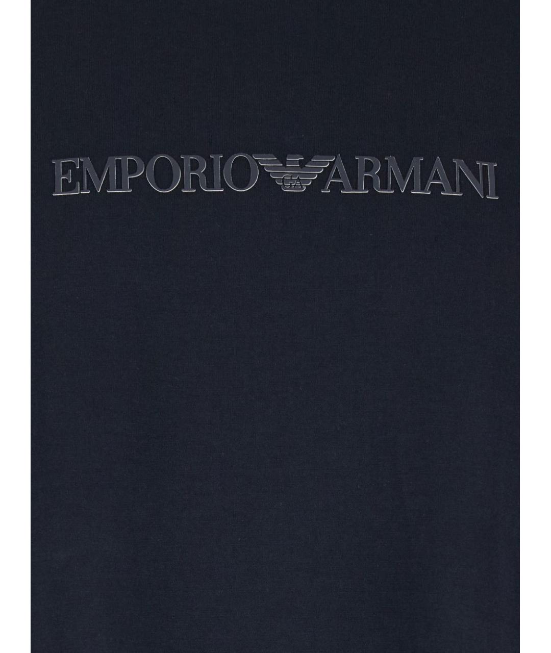 EMPORIO ARMANI Синяя хлопковая футболка, фото 2
