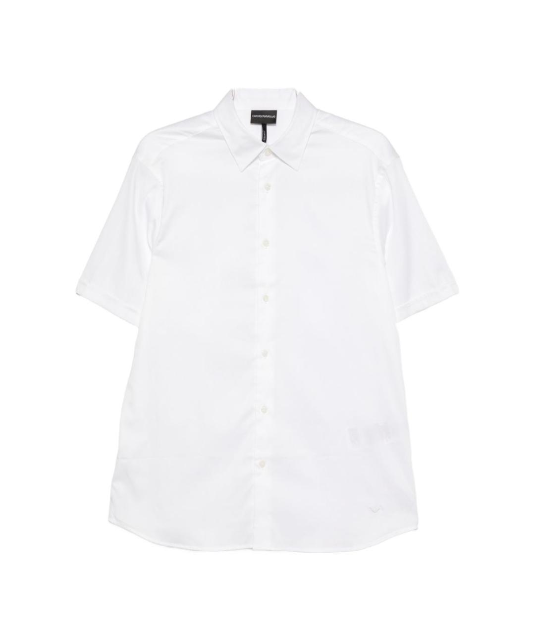 EMPORIO ARMANI Белая хлопковая классическая рубашка, фото 1