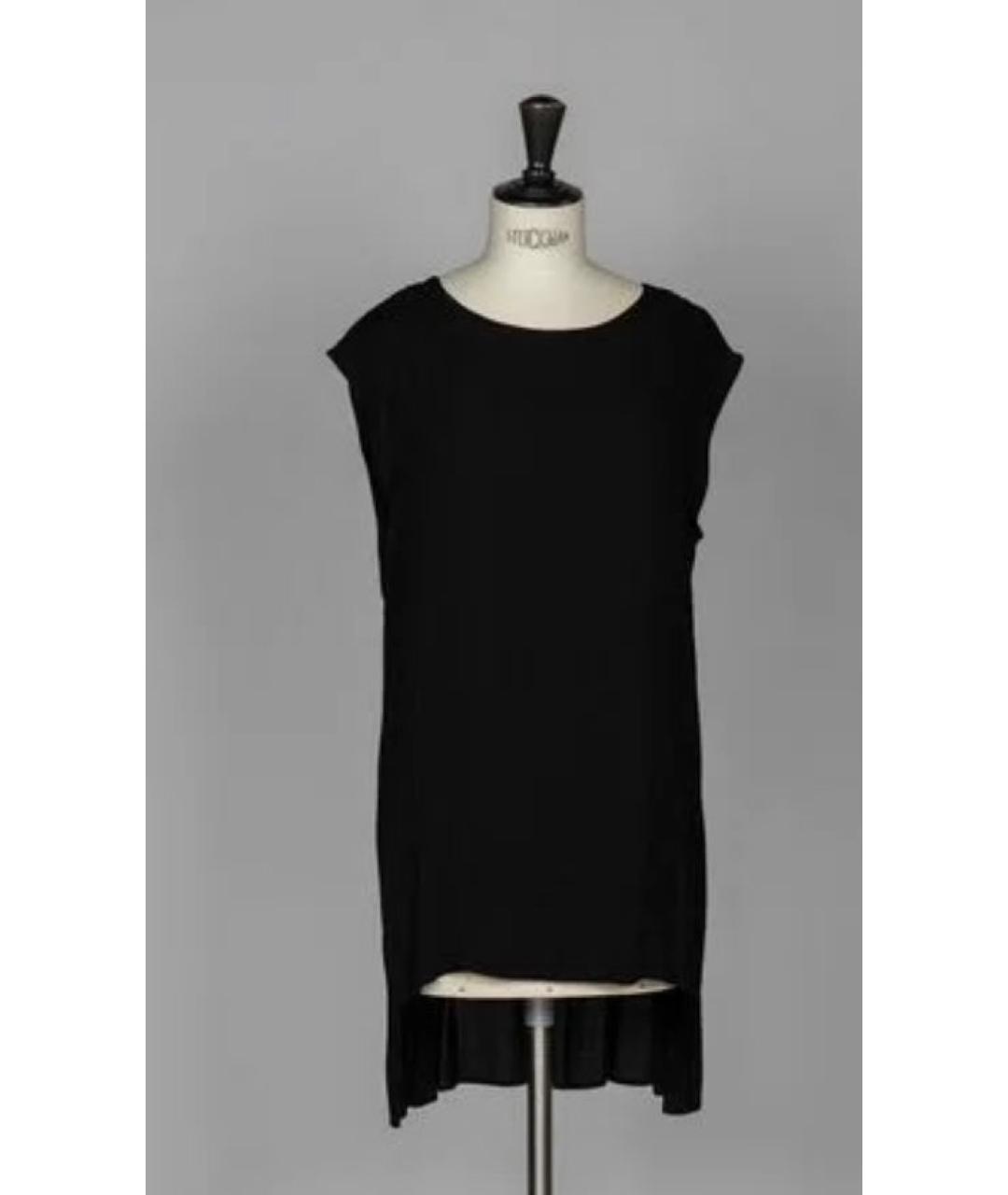 ANN DEMEULEMEESTER Черная вискозная майка, фото 5