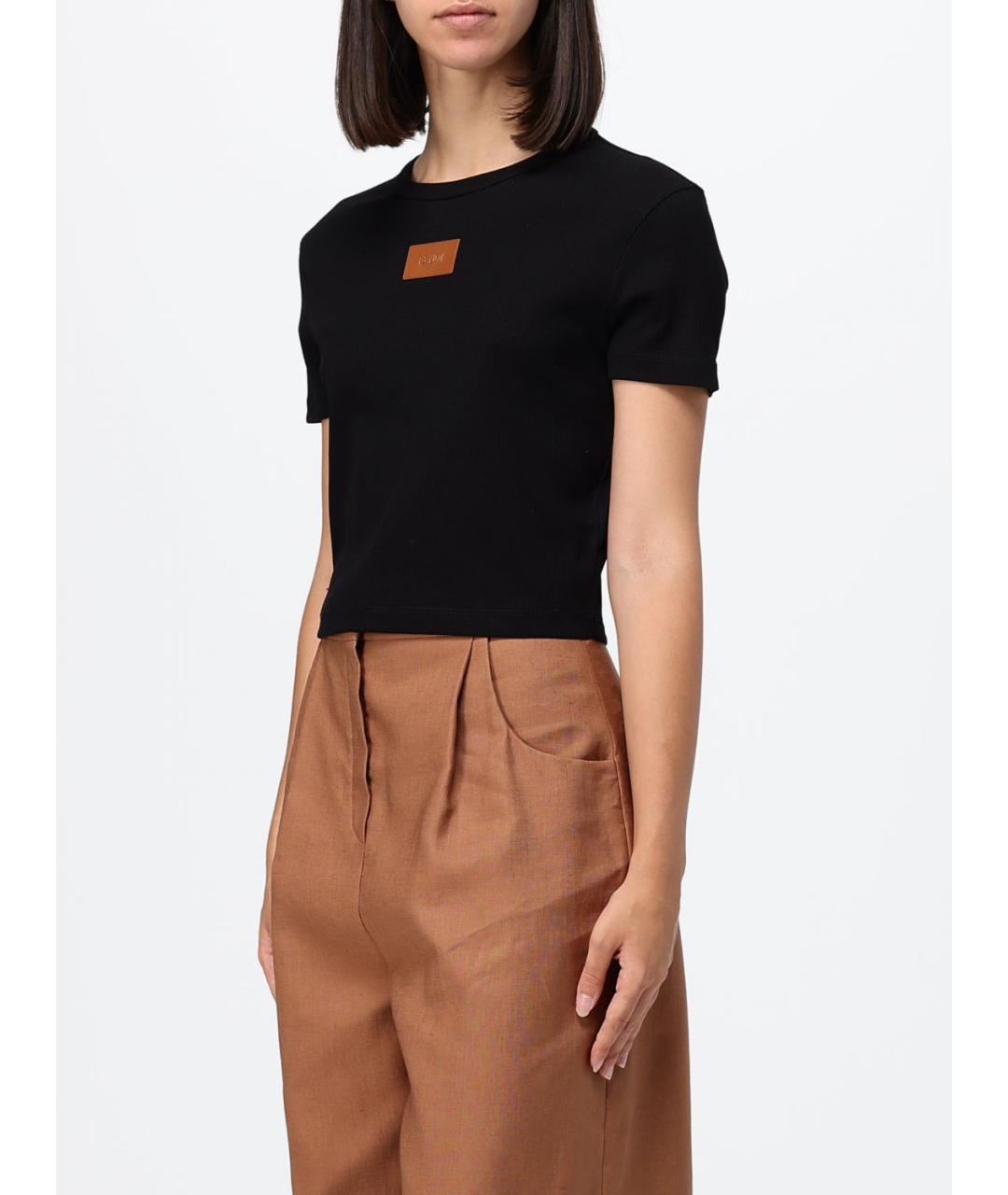 FENDI Черная хлопковая футболка, фото 4