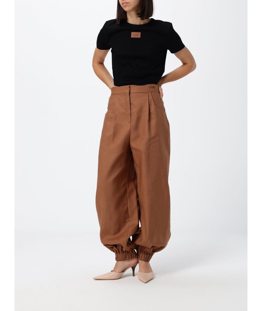 FENDI Черная хлопковая футболка, фото 2