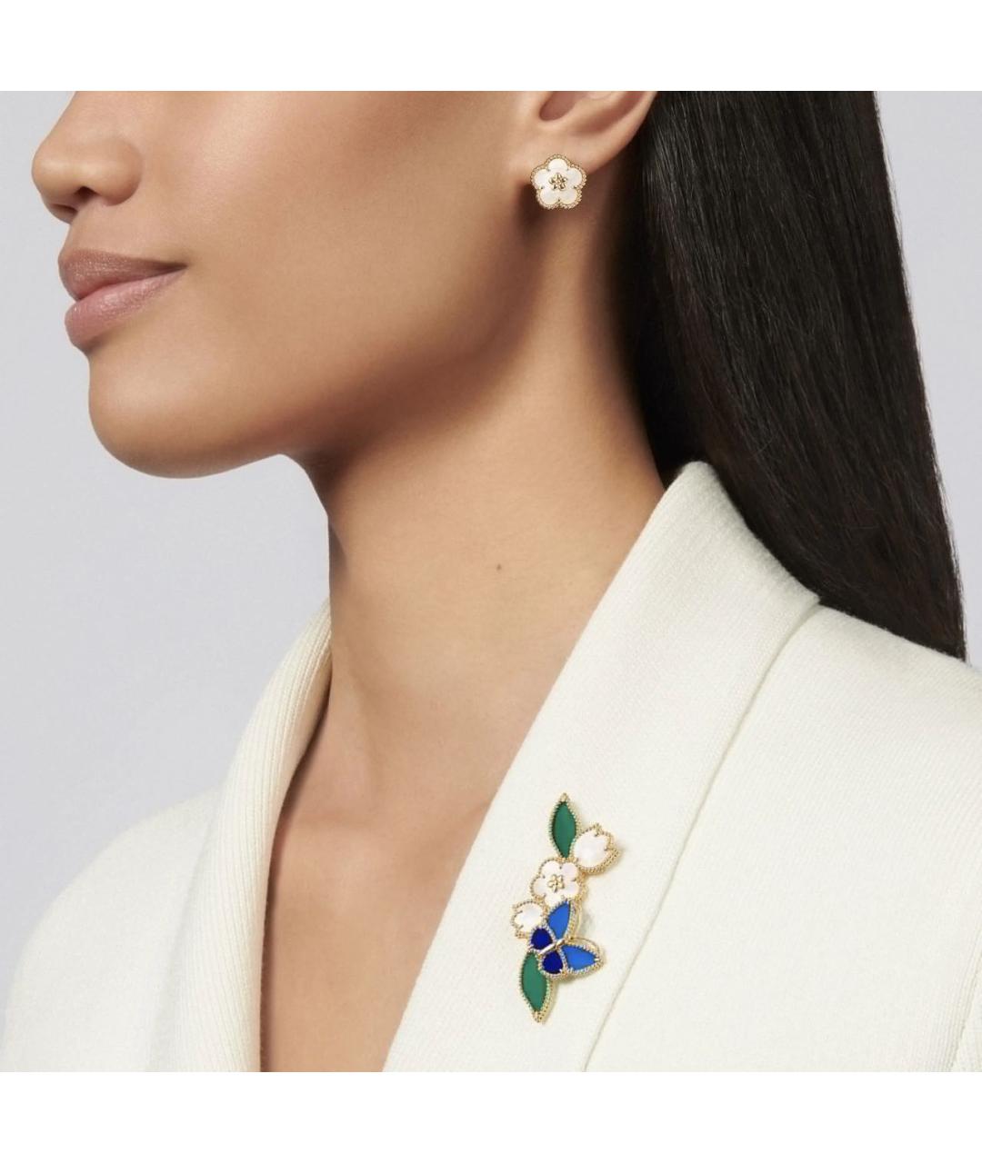 VAN CLEEF & ARPELS Белые серьги из желтого золота, фото 3