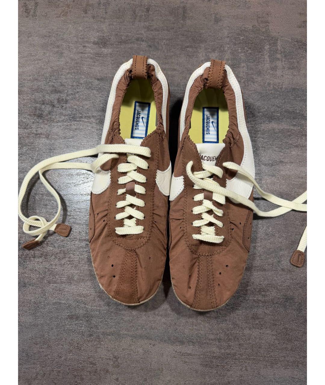 JACQUEMUS Коричневые текстильные кеды, фото 3