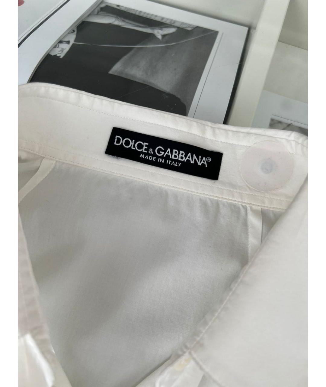 DOLCE&GABBANA Белая хлопковая рубашка, фото 6