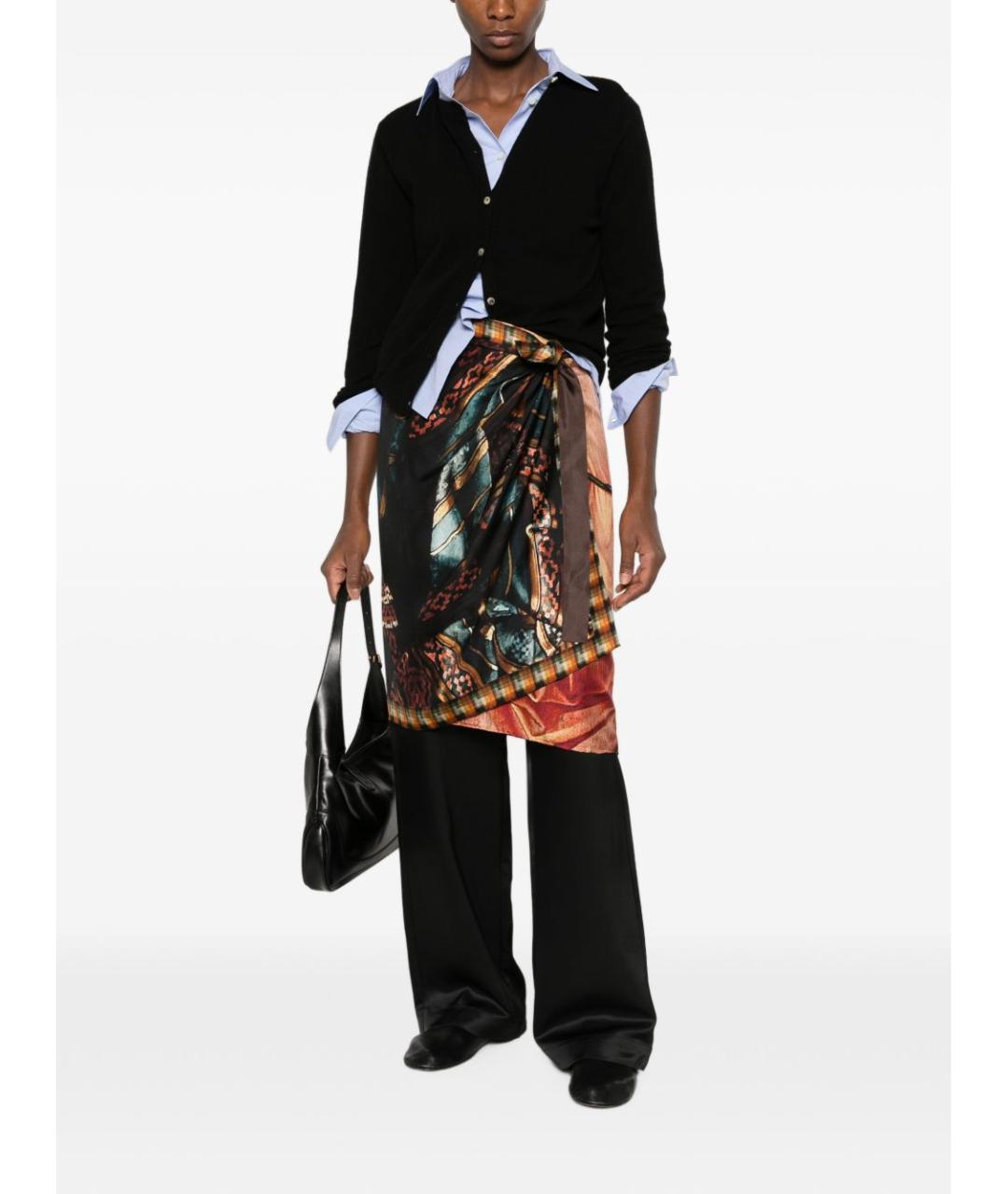 DRIES VAN NOTEN Мульти шелковая юбка миди, фото 3