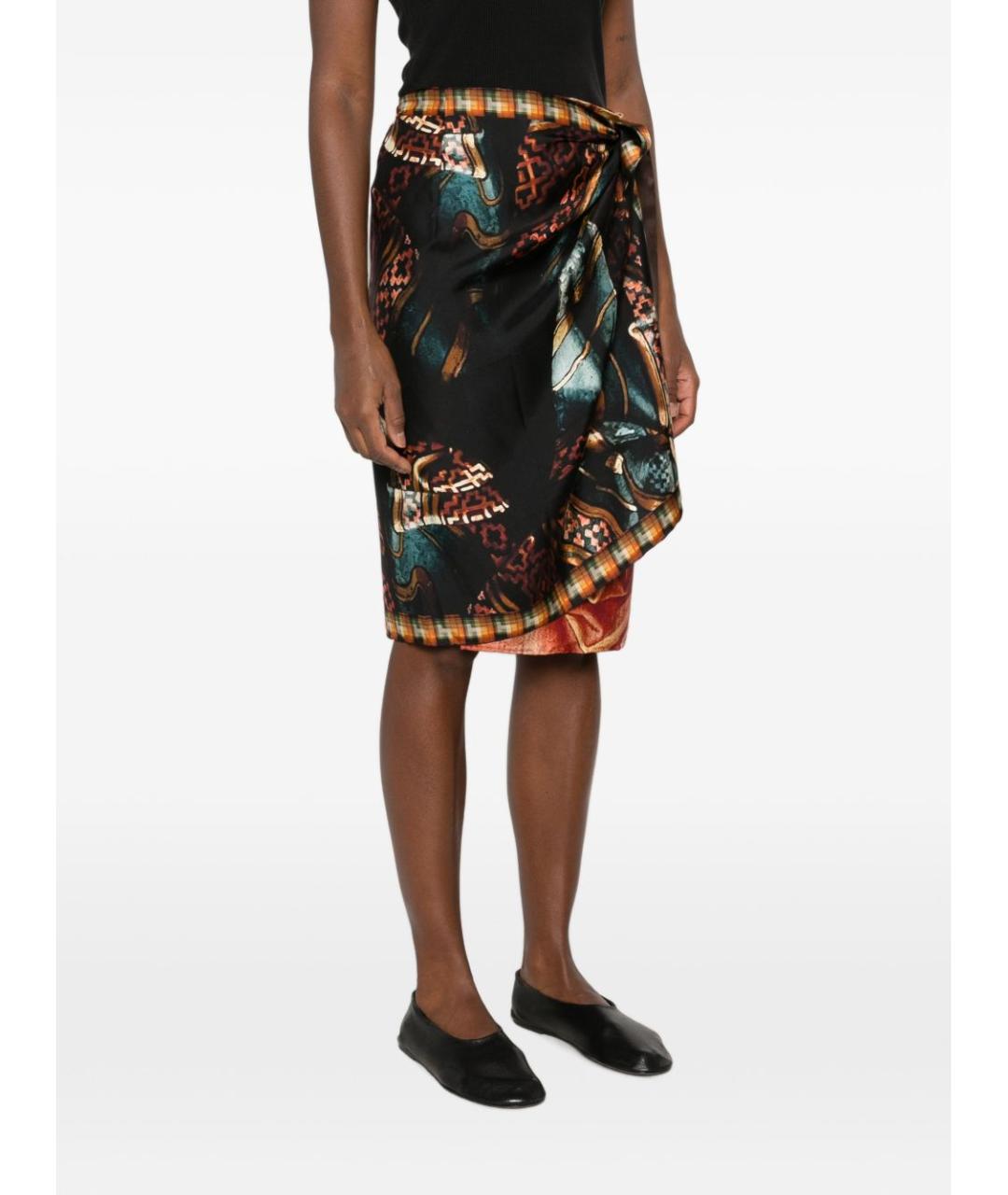 DRIES VAN NOTEN Мульти шелковая юбка миди, фото 2