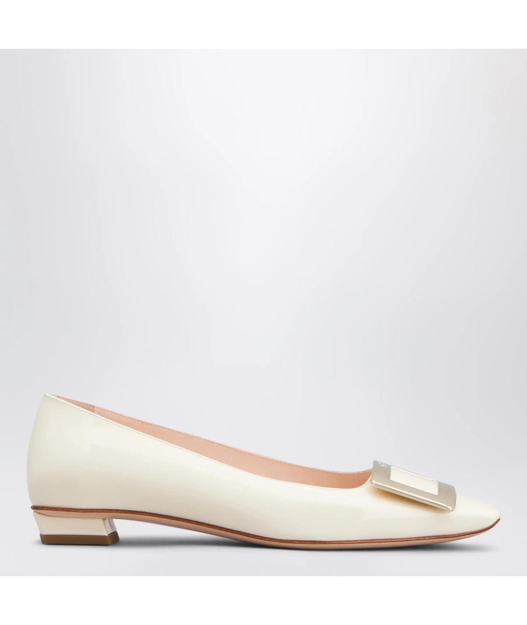 ROGER VIVIER Белые кожаные балетки, фото 3