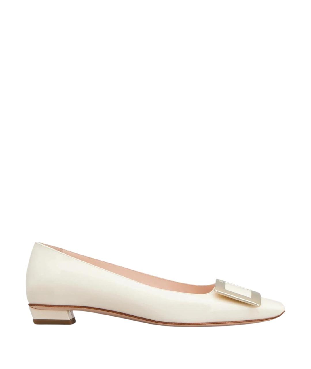 ROGER VIVIER Белые кожаные балетки, фото 1