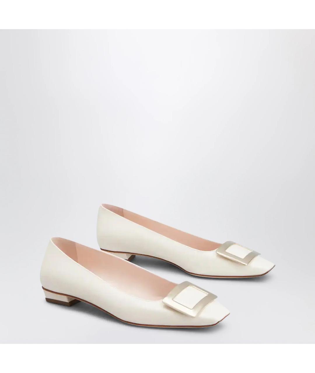 ROGER VIVIER Белые кожаные балетки, фото 2