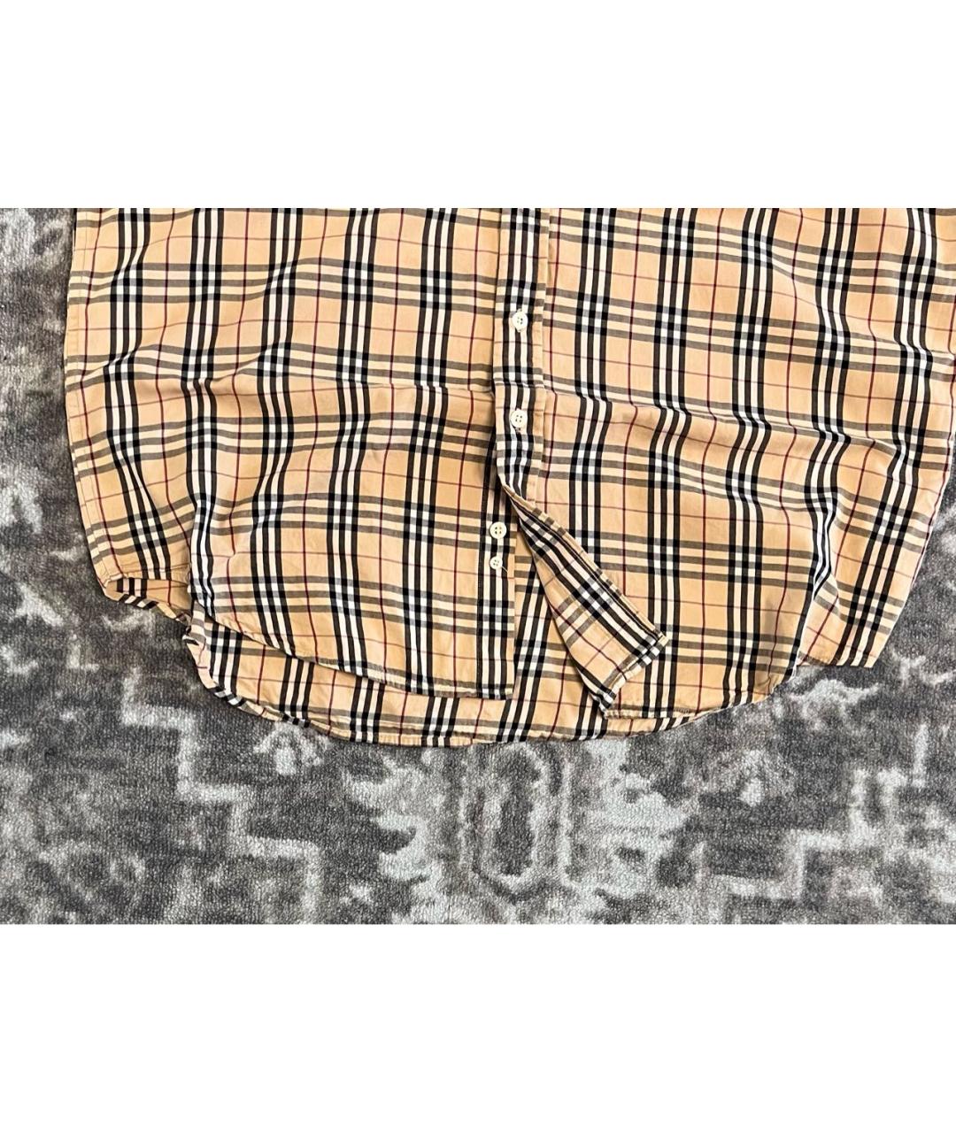 BURBERRY Бежевая хлопковая кэжуал рубашка, фото 3