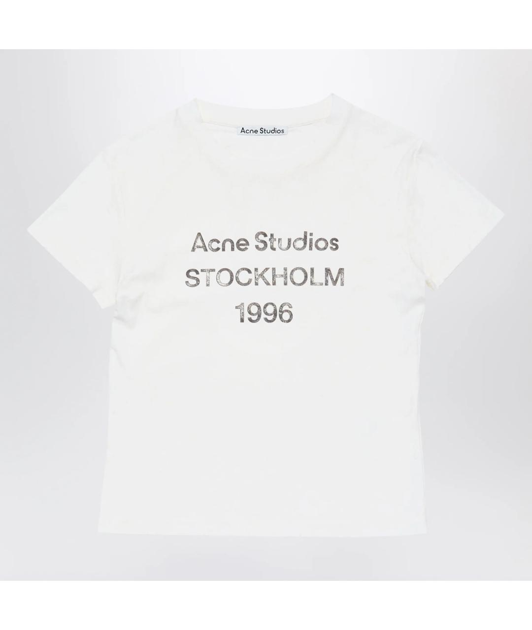 ACNE STUDIOS Белая хлопковая футболка, фото 3