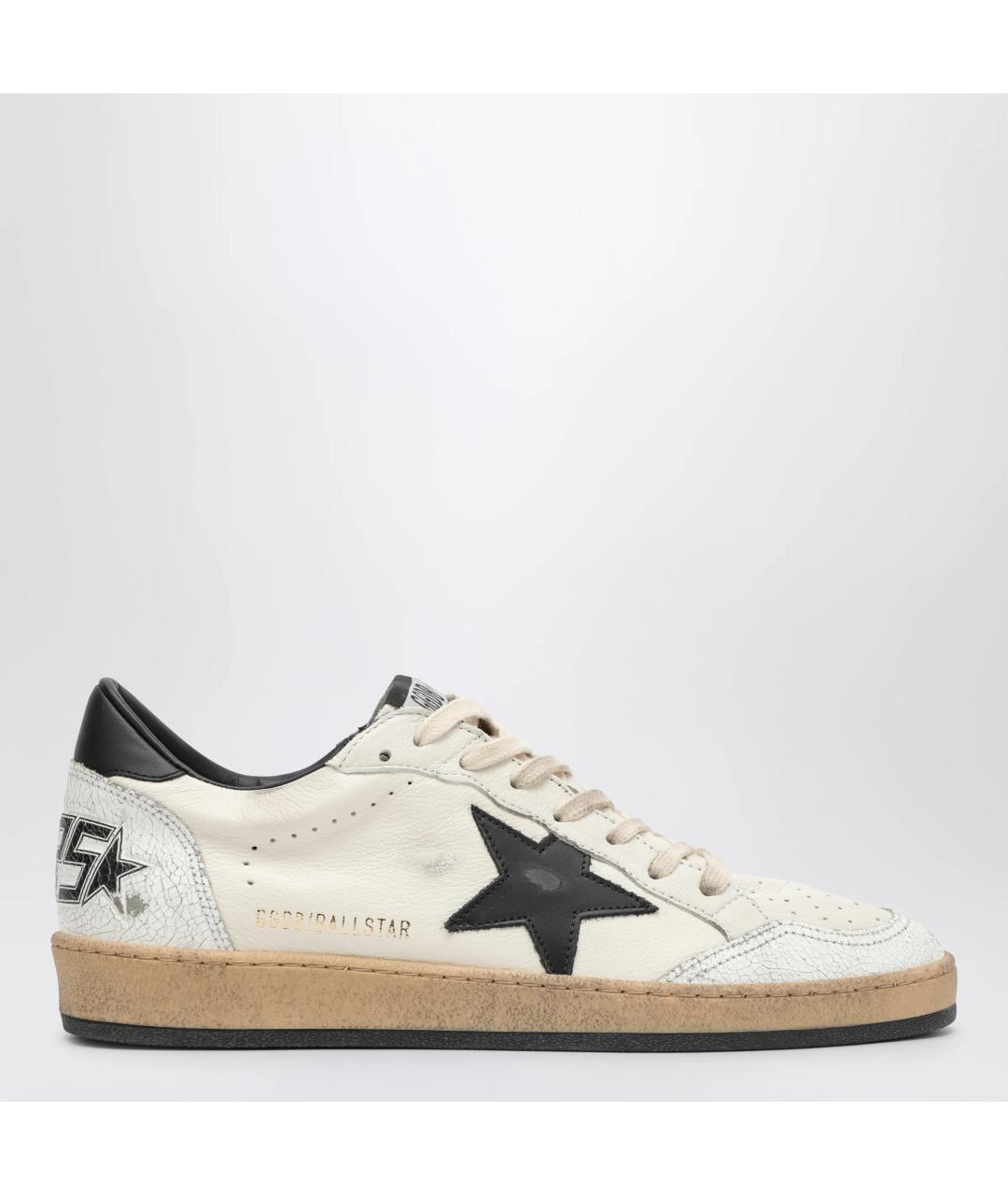 GOLDEN GOOSE Белые кожаные низкие кроссовки / кеды, фото 3