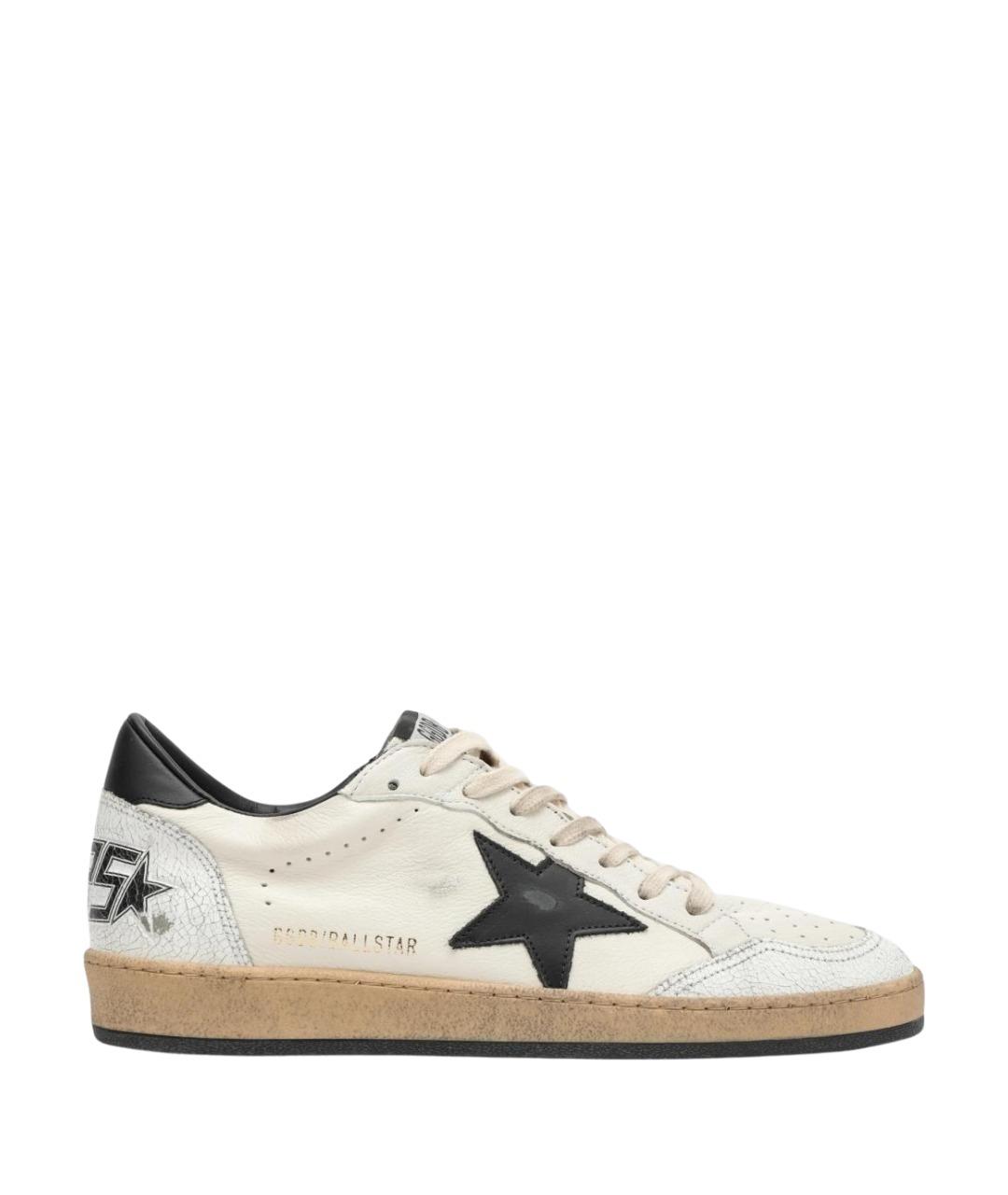GOLDEN GOOSE Белые кожаные низкие кроссовки / кеды, фото 1