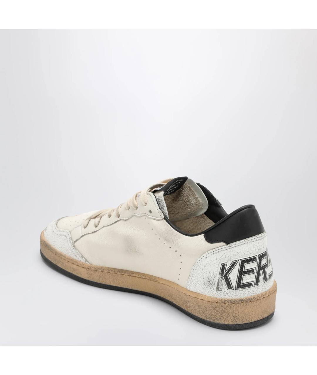 GOLDEN GOOSE Белые кожаные низкие кроссовки / кеды, фото 2