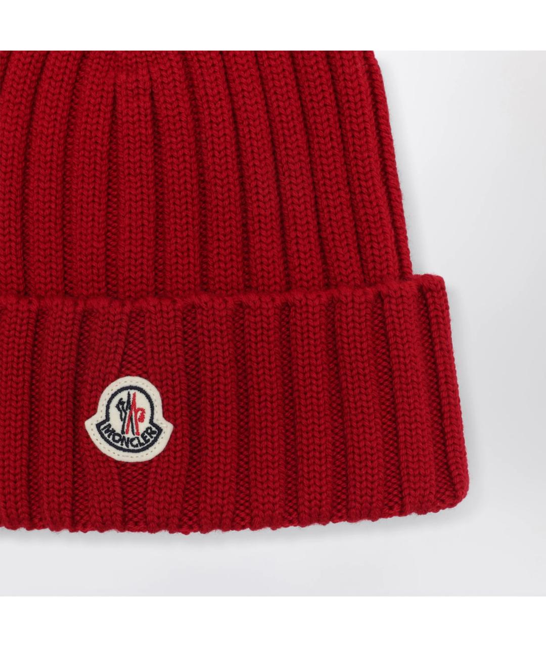 MONCLER Бордовая шерстяная шапка, фото 2
