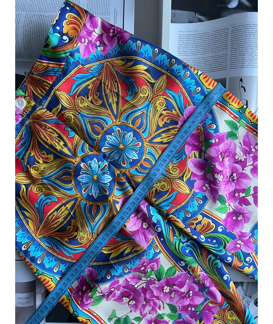 DOLCE&GABBANA Мульти шелковые брюки узкие, фото 4