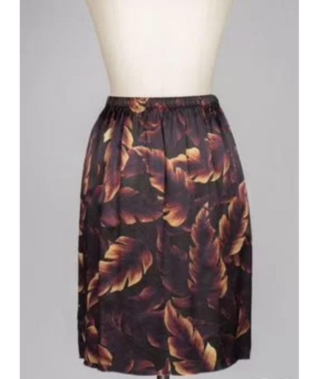 LANVIN Коричневая шелковая юбка миди, фото 5