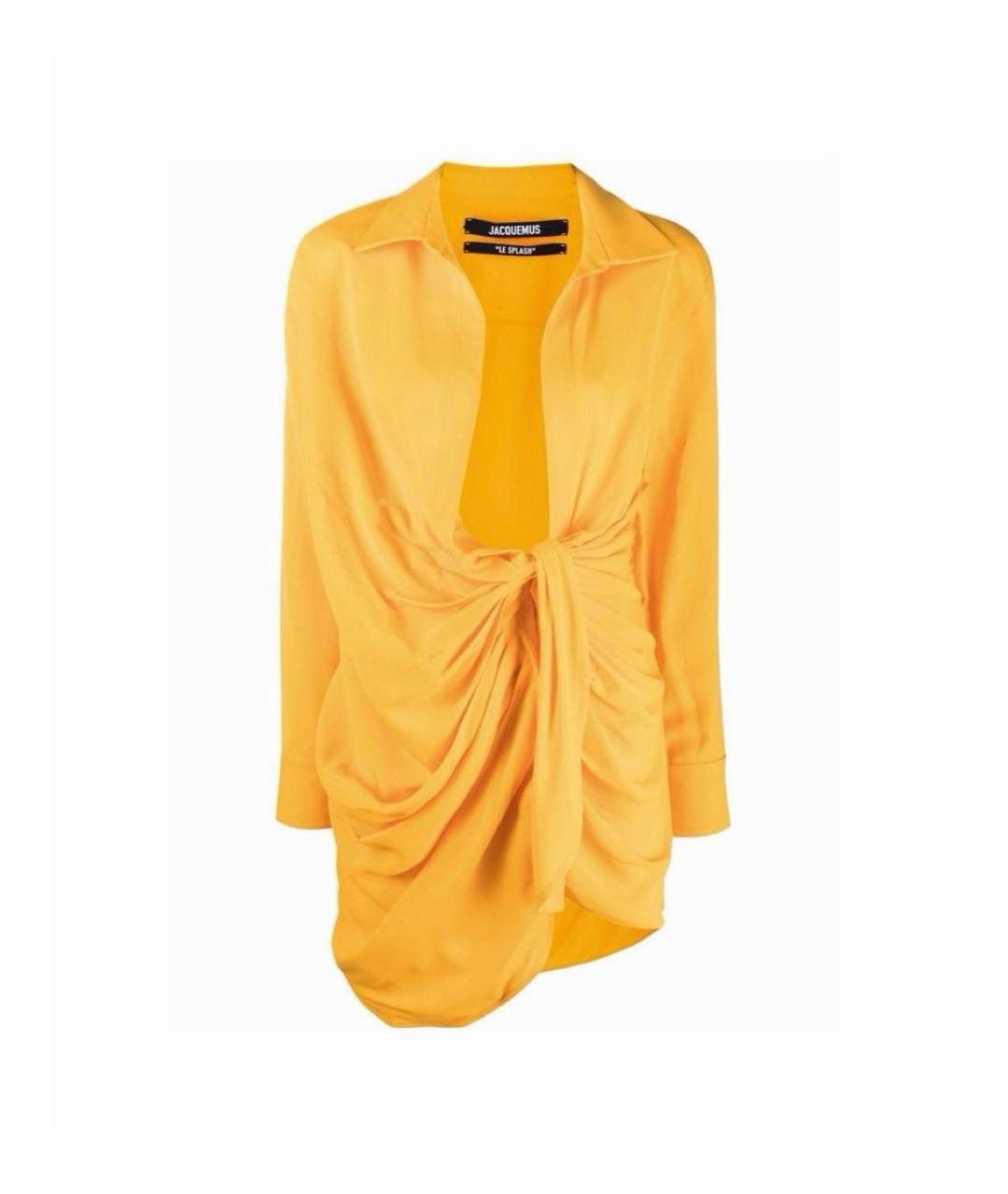 JACQUEMUS Желтое льняное повседневное платье, фото 1