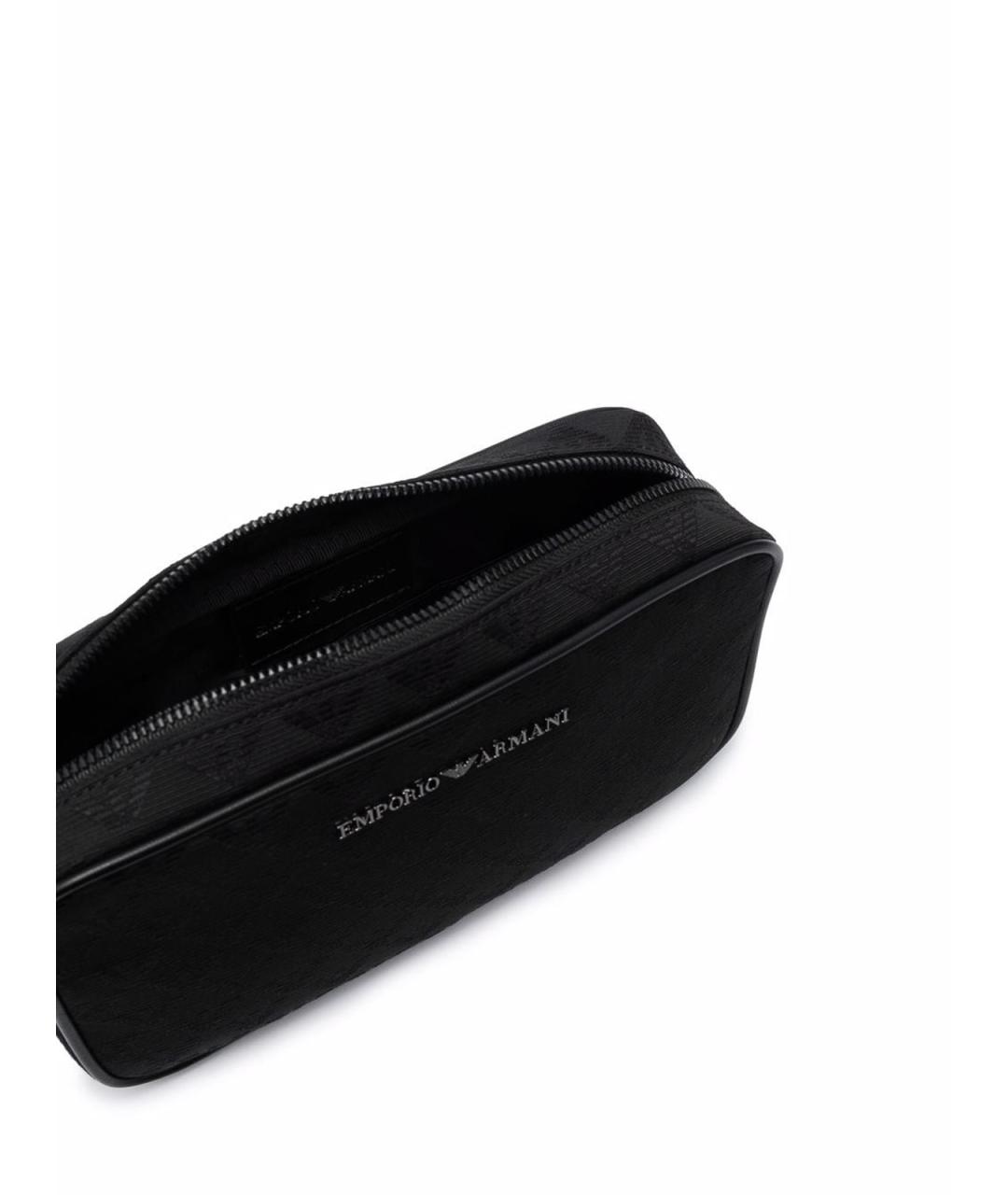 EMPORIO ARMANI Черная тканевая косметичка, фото 4