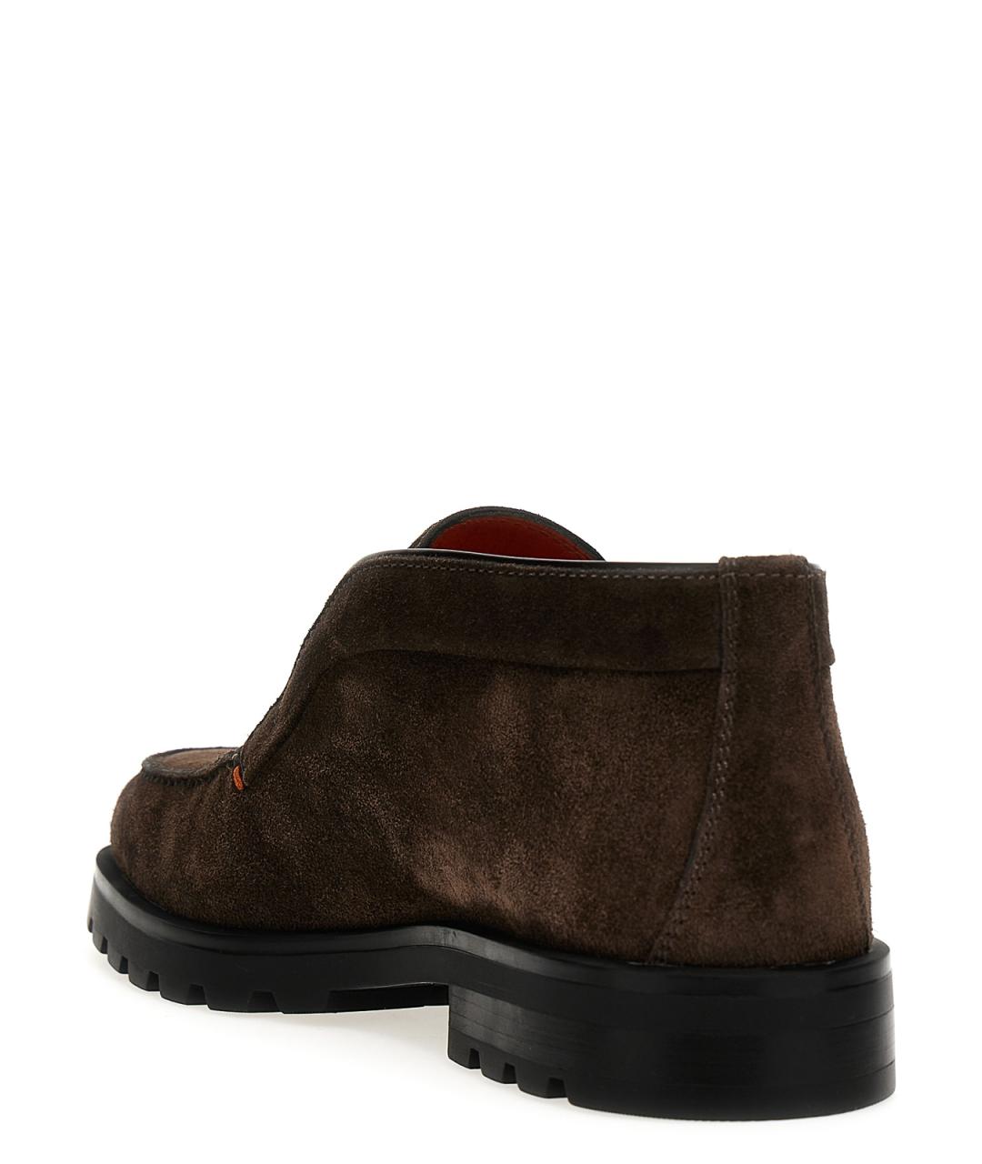 SANTONI Коричневые замшевые низкие ботинки, фото 2