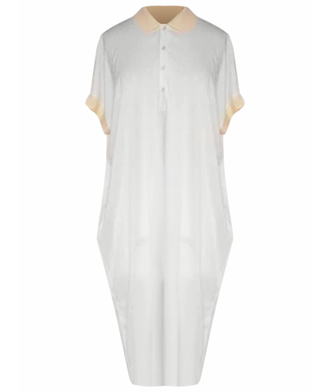 JIL SANDER Белое хлопко-эластановое повседневное платье, фото 1