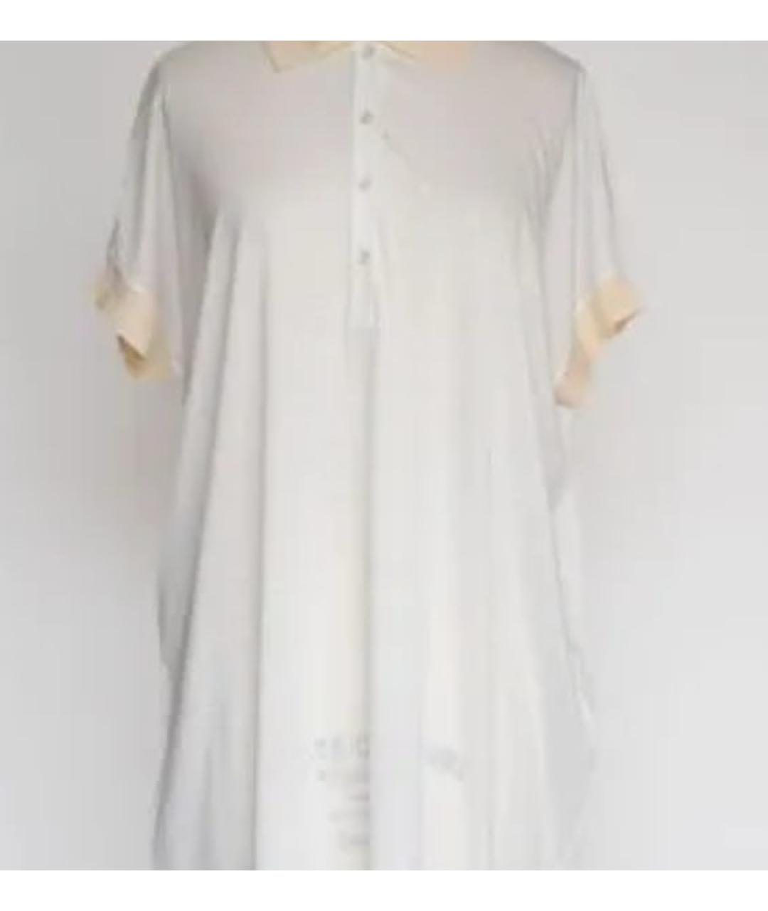 JIL SANDER Белое хлопко-эластановое повседневное платье, фото 3