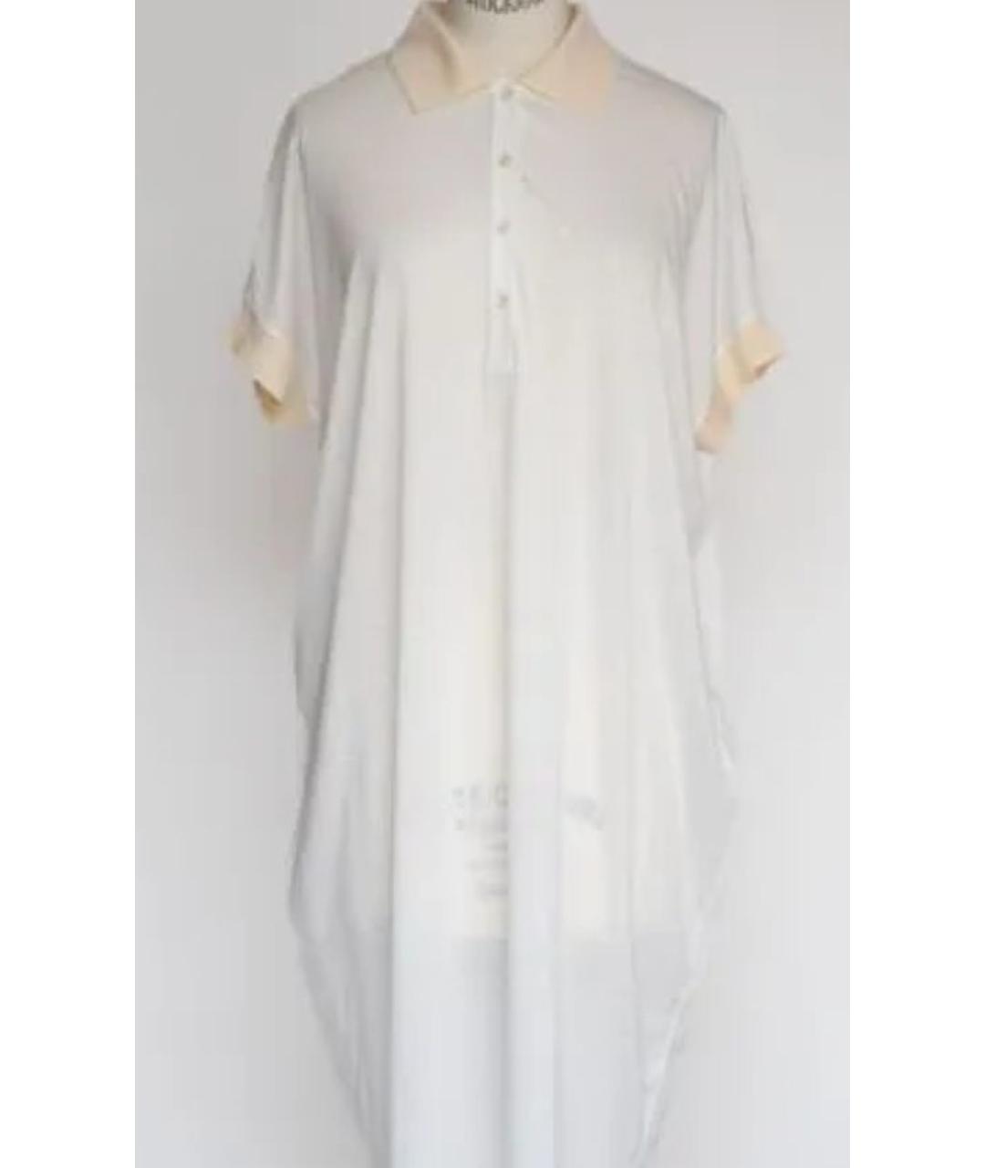 JIL SANDER Белое хлопко-эластановое повседневное платье, фото 2