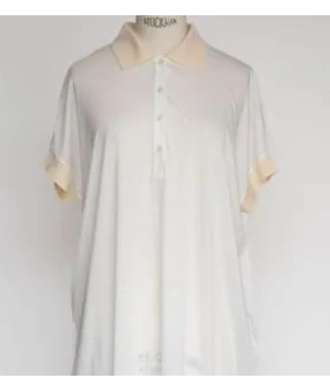 JIL SANDER Белое хлопко-эластановое повседневное платье, фото 4