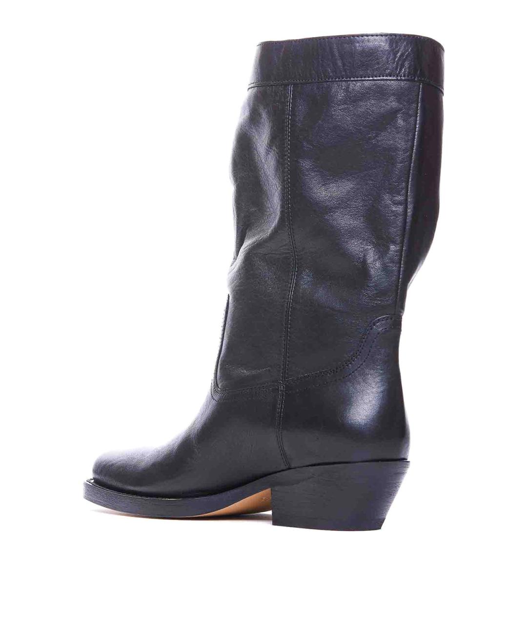 ISABEL MARANT Черные кожаные сапоги, фото 3