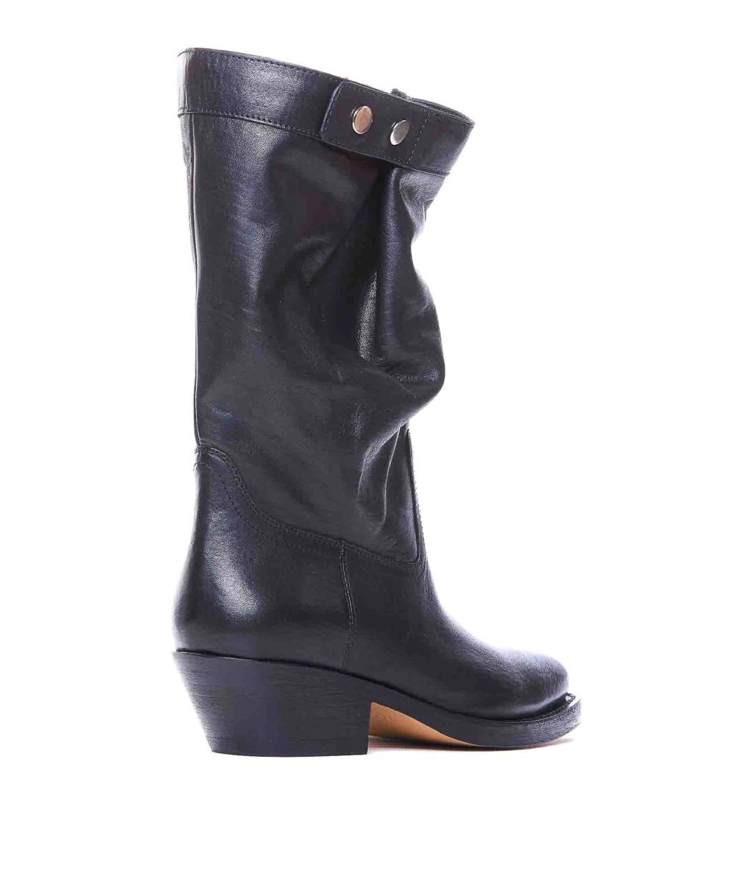 ISABEL MARANT Черные кожаные сапоги, фото 2