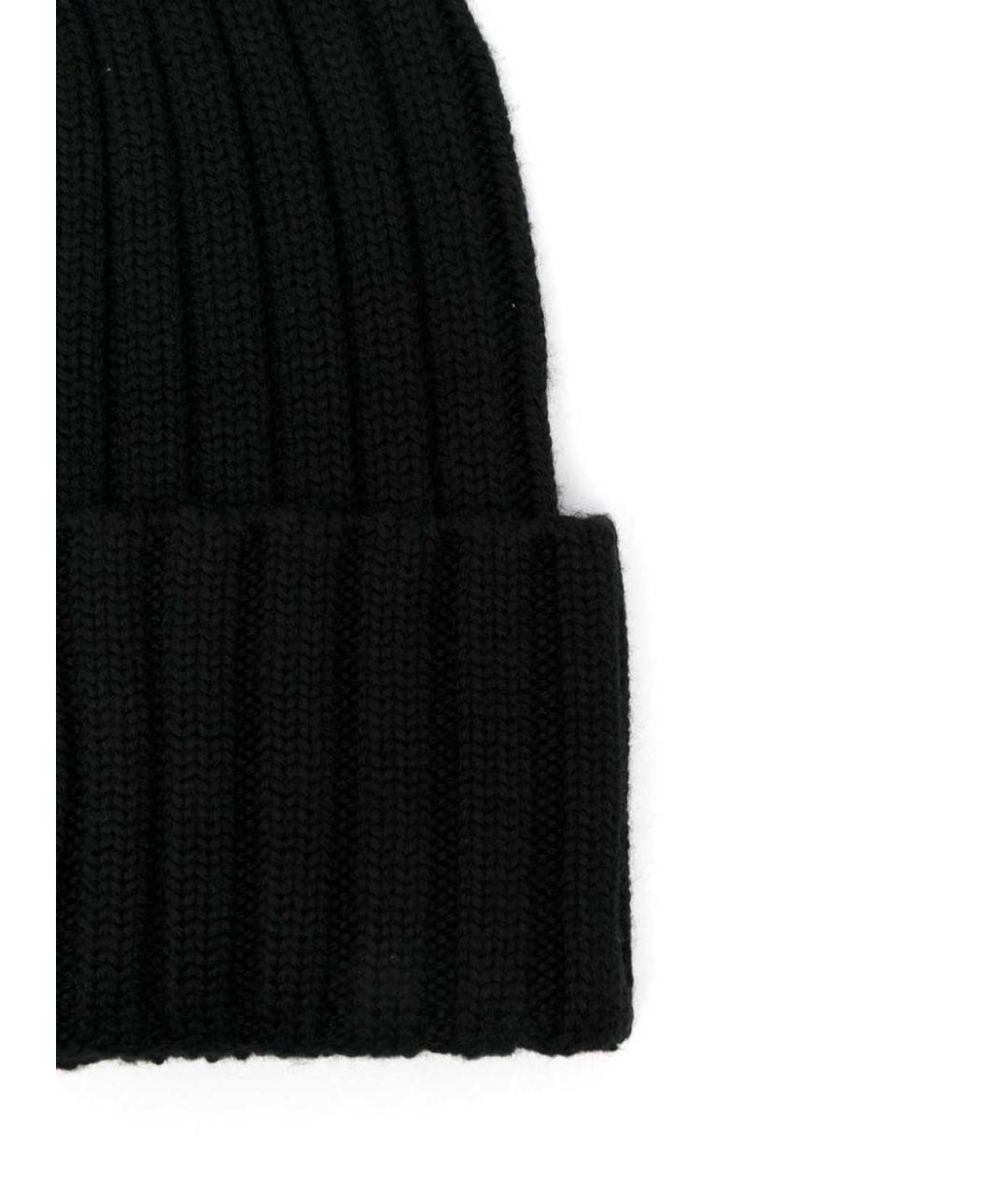 MONCLER Черная шерстяная шапка, фото 2