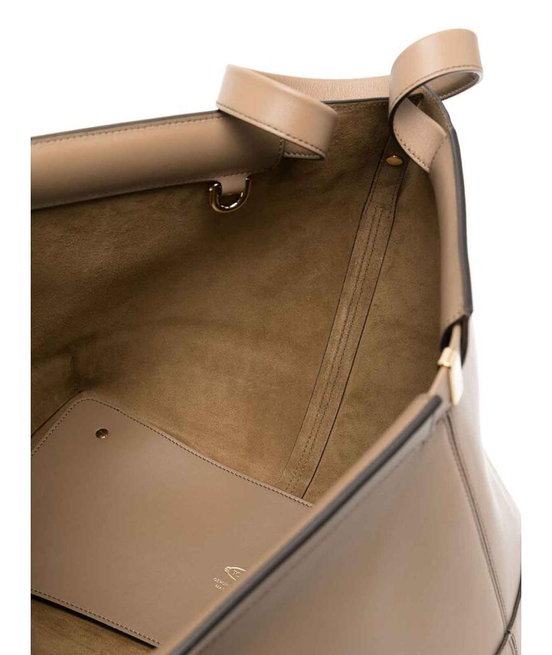 TOD'S Бежевая кожаная сумка тоут, фото 5