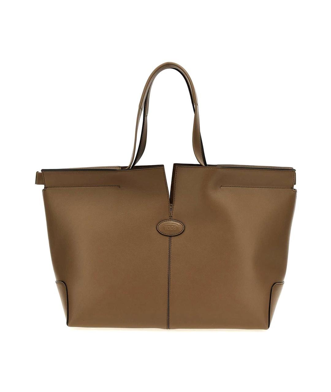 TOD'S Коричневая кожаная сумка тоут, фото 1