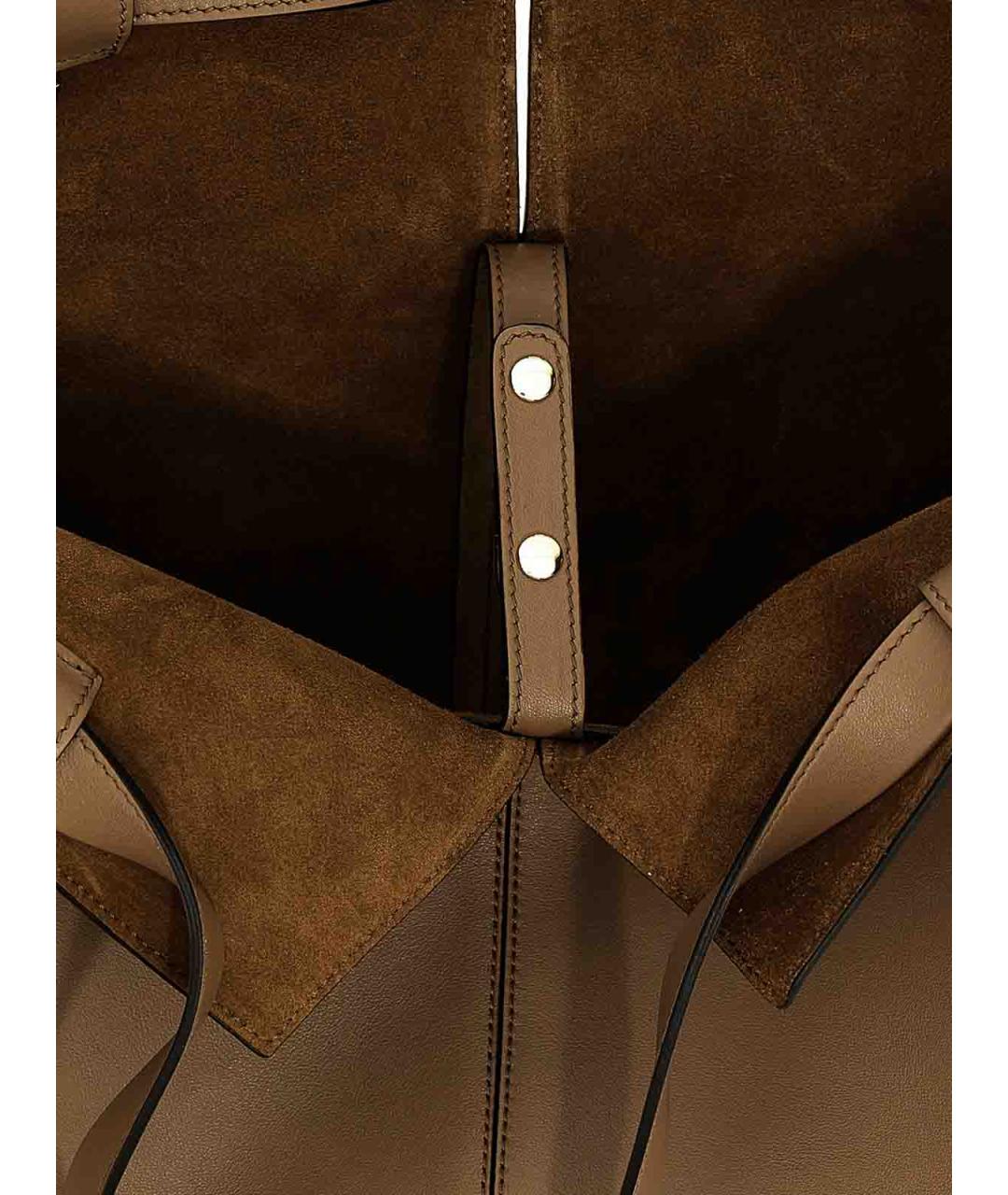 TOD'S Коричневая кожаная сумка тоут, фото 4